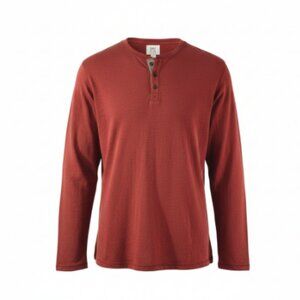 PX Clothing Men's Henley Shirt 2XL Burgundy Long Sleeve Eco-Friendly NEW